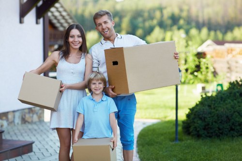 Professional movers handling access and loading in Sutton