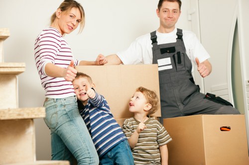 Recycling sorted by material during a Sutton house move