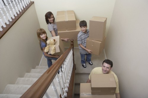 Packed moving team following a structured health and safety policy